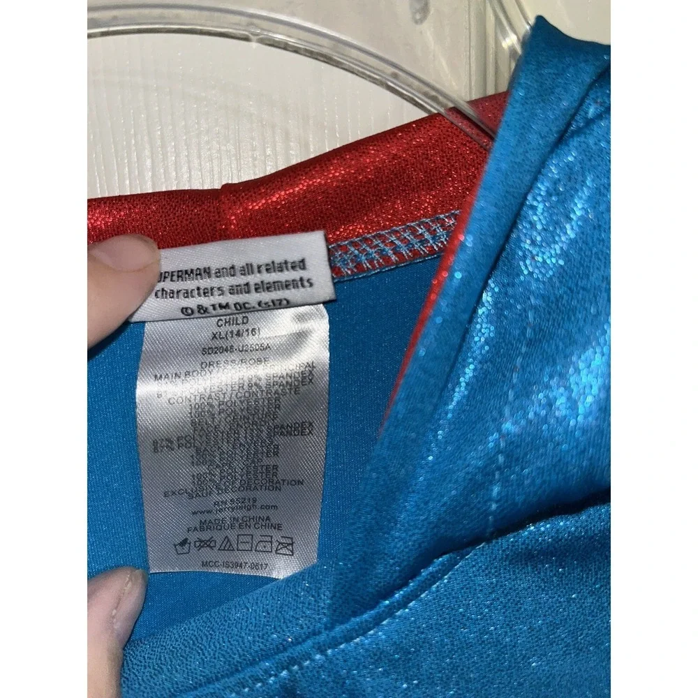 DC Comics Superman Kids Supergirl Halloween‎ Costume Hooded Dress 14-16 Cosplay